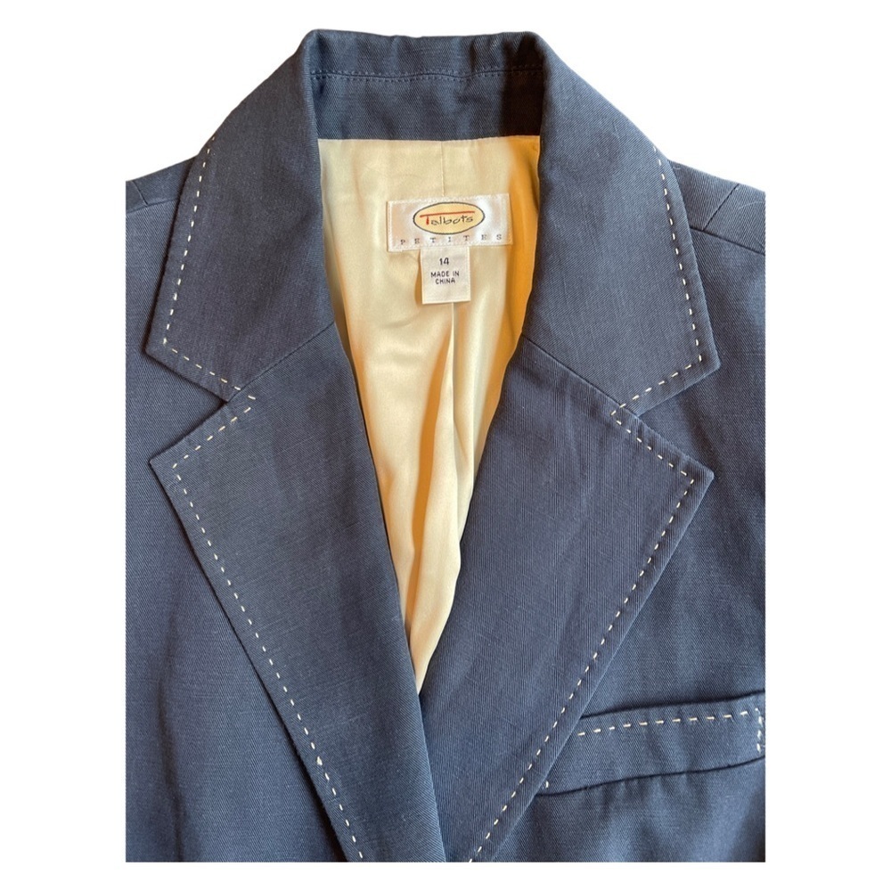 Talbots Women’s blazer with gold accents | Size 14 petite | Color Navy - Picture 4 of 5